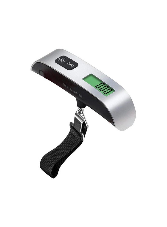 أكاليكس ميزان أمتعة رقمي محمول بشاشة LCD، أسود/فضي - Image 1